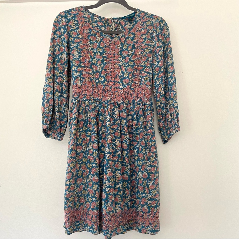 April Cornell Floral Sun Dress Women’s XS Boho Cottagecore Prairie Embroidered